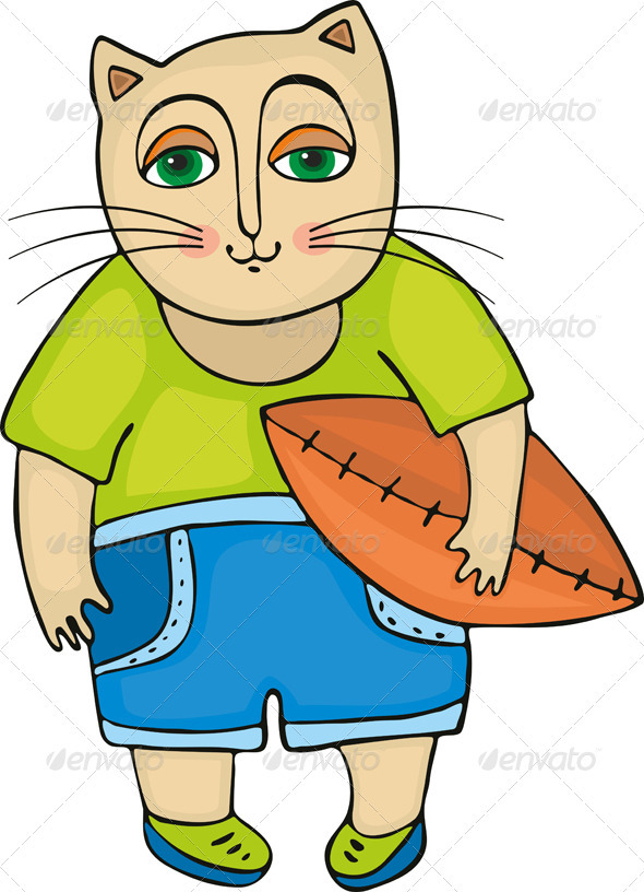Cat Rugby Football, Vectors | GraphicRiver