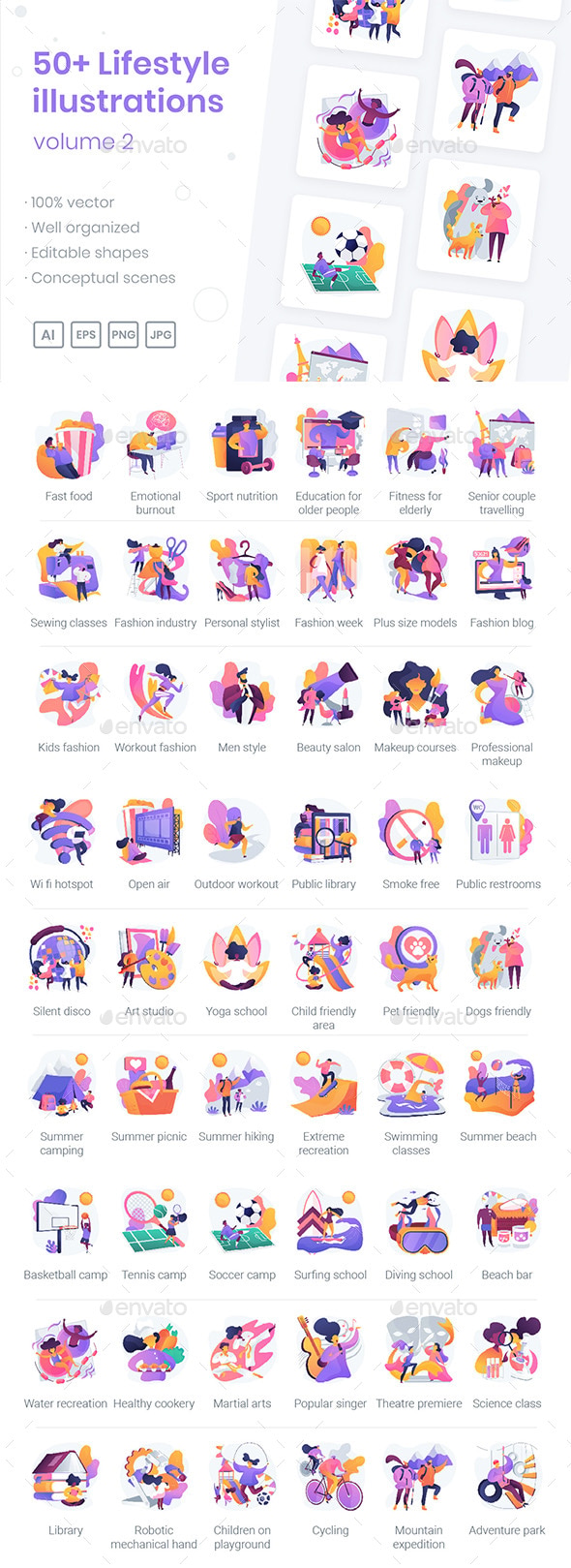 Lifestyle Concept Vector Illustrations Vol.2, Vectors | GraphicRiver