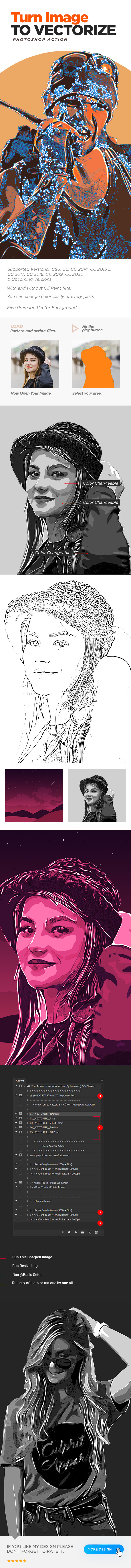 Turn Image to Vectorize With Photoshop Action - Photo Effects Actions