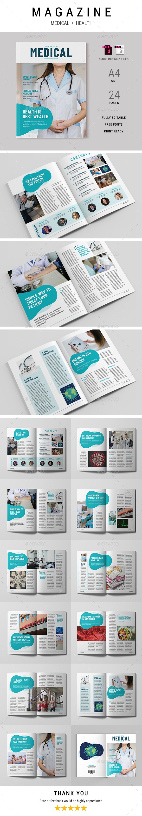 Medical Magazine Template, Print Templates | GraphicRiver