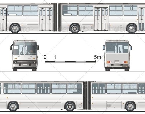 Vector Articulated Public Bus, Vectors | GraphicRiver
