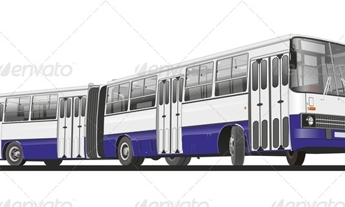 Vector Articulated Public Bus, Vectors | GraphicRiver
