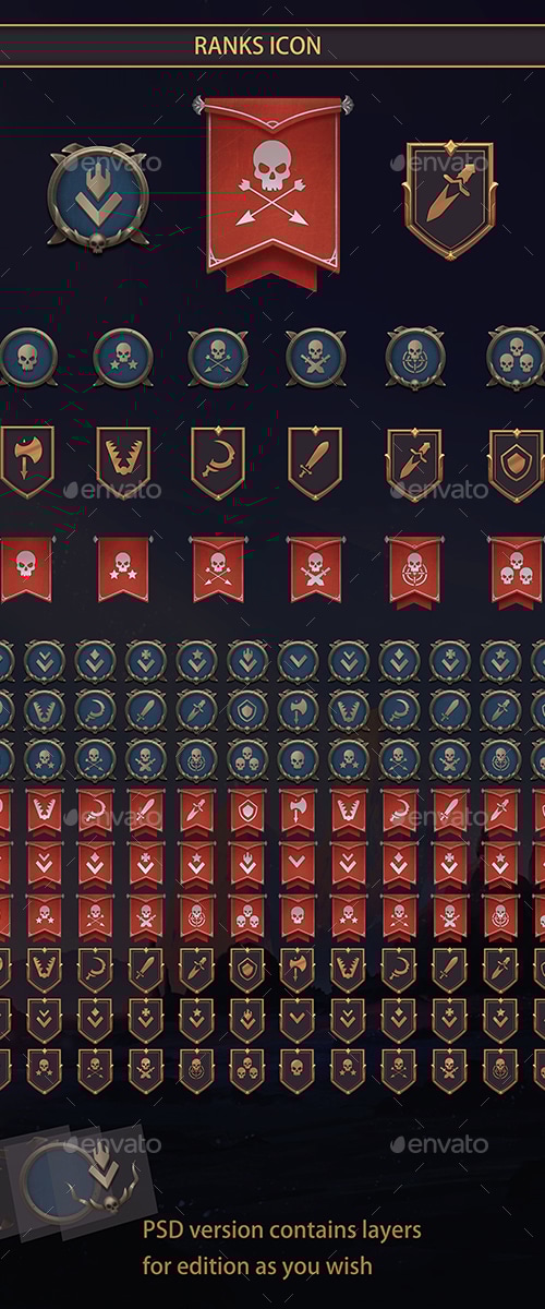 Rank Icons, Game Assets | GraphicRiver