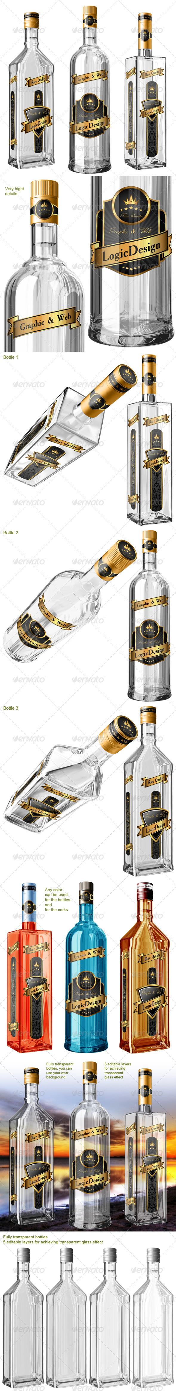 Translucent Bottles Mock Up, Graphics | GraphicRiver