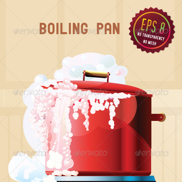 Red boiling pan, Vectors | GraphicRiver