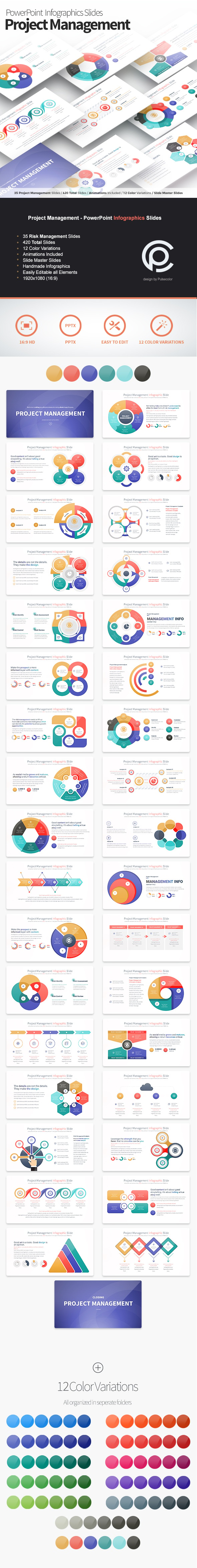 Project Management - PowerPoint Infographics Slides, Presentation Templates