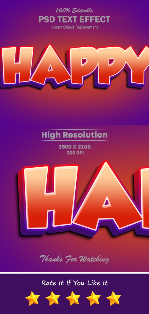 3D Cartoon Style Red Gradient Text Effect, Add-ons | GraphicRiver