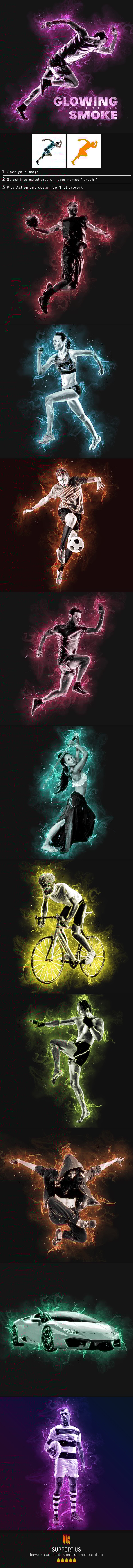 Glowing Smoke Photoshop Action - Photo Effects Actions