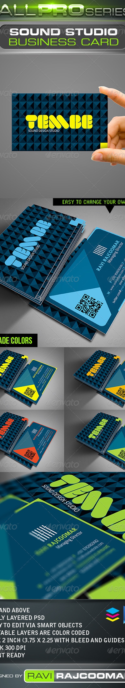 Sound Studio Business Card, Print Templates | GraphicRiver