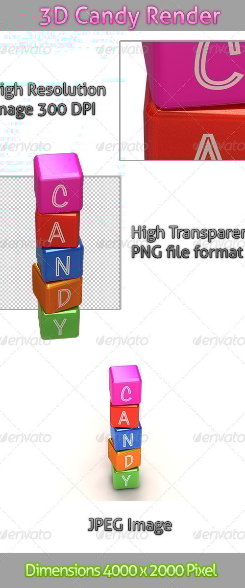3D Candy Render, Graphics | GraphicRiver