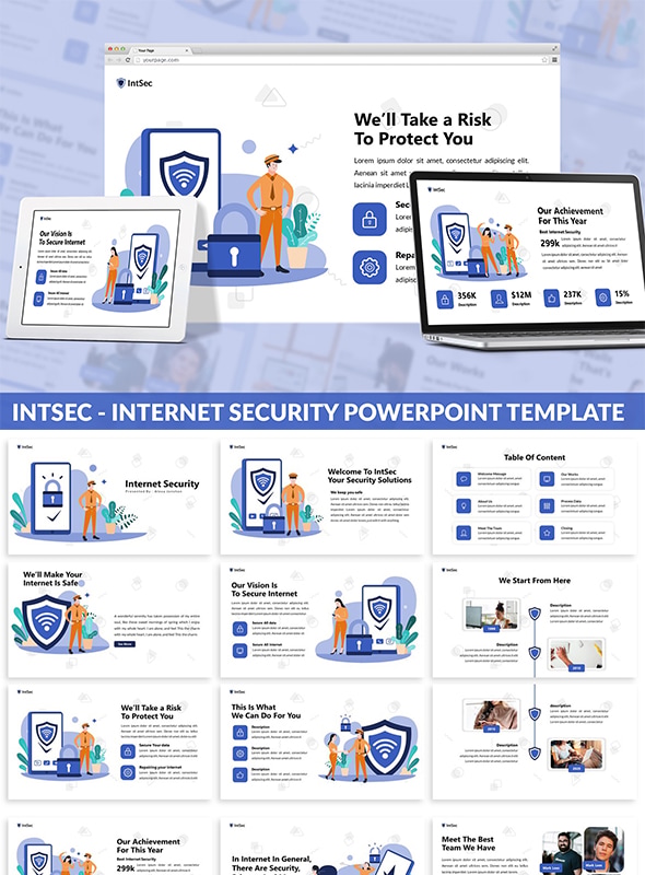 Intsec - Internet Security Powerpoint Template, Presentation Templates