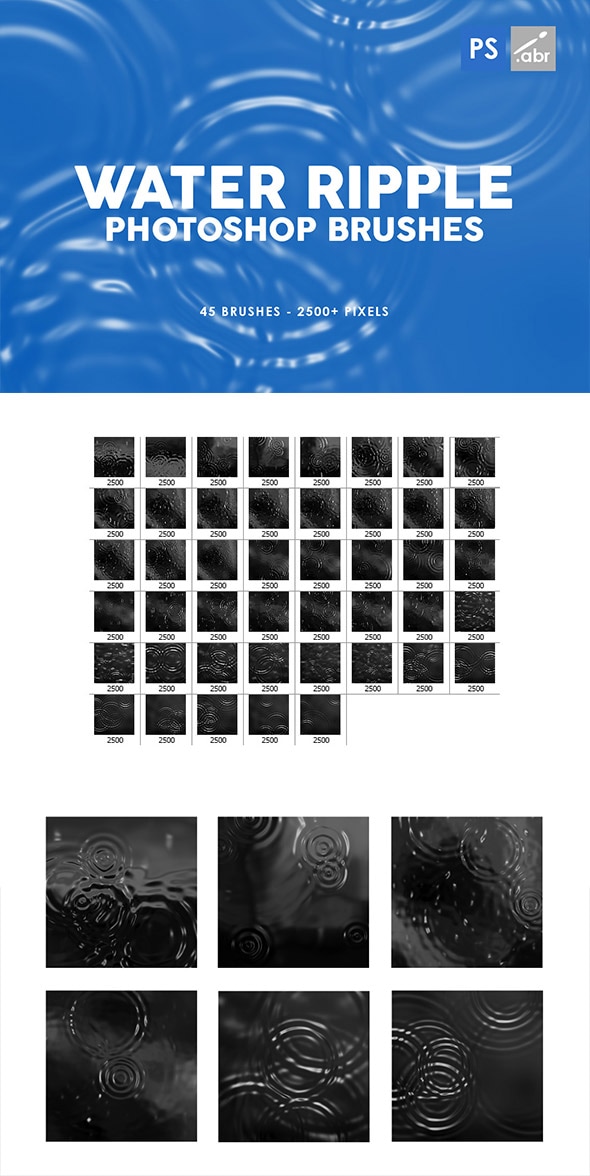 45 Water Ripple Stamp Photoshop Brushes, Add-ons | GraphicRiver