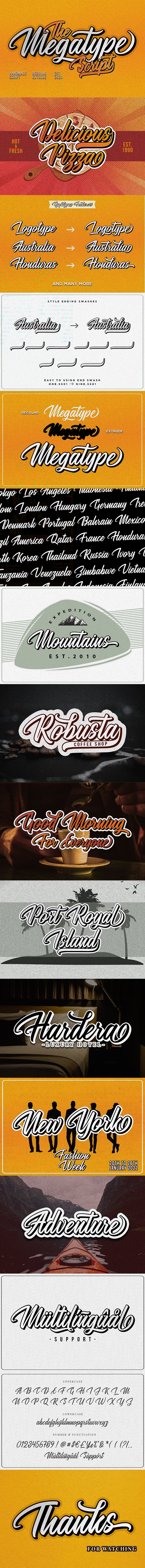 Megatype Script - Hand-writing Script