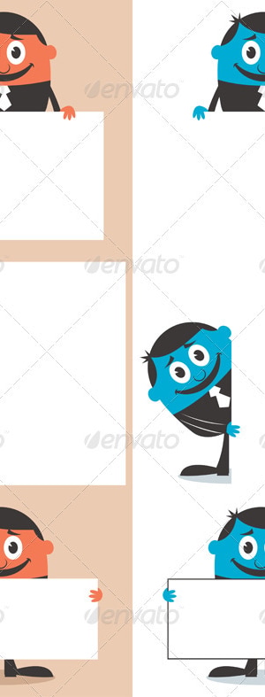 Businessman Behind Sign, Vectors | GraphicRiver