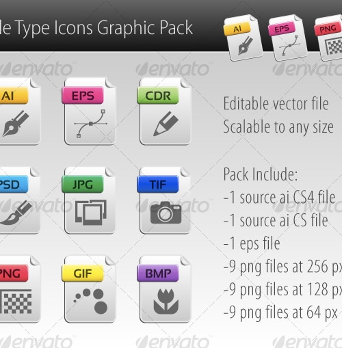 File Type Icons Graphic Pack, Icons | GraphicRiver