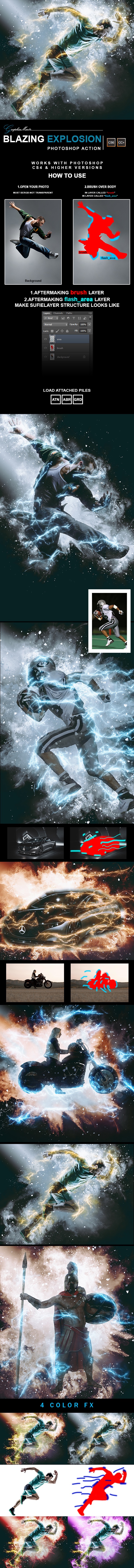 Blazing Explosion Photoshop Action - Photo Effects Actions