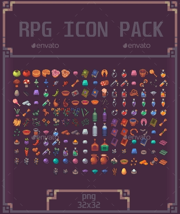 RPG Icons Pack, Game Assets | GraphicRiver