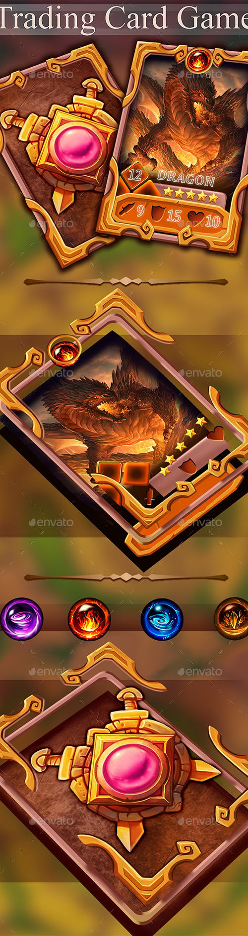 Trading Card Game Template Vol.5, Game Assets | GraphicRiver