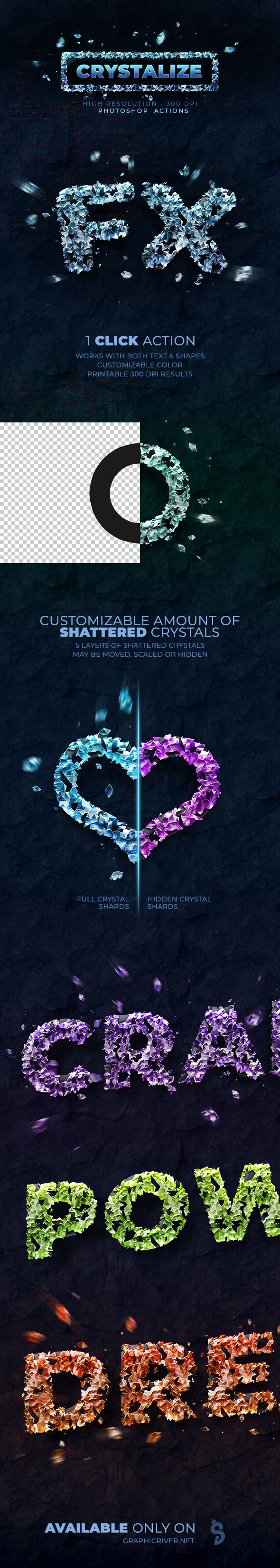 Crystalize - Photoshop Action - 300 DPI - Text Effects Actions