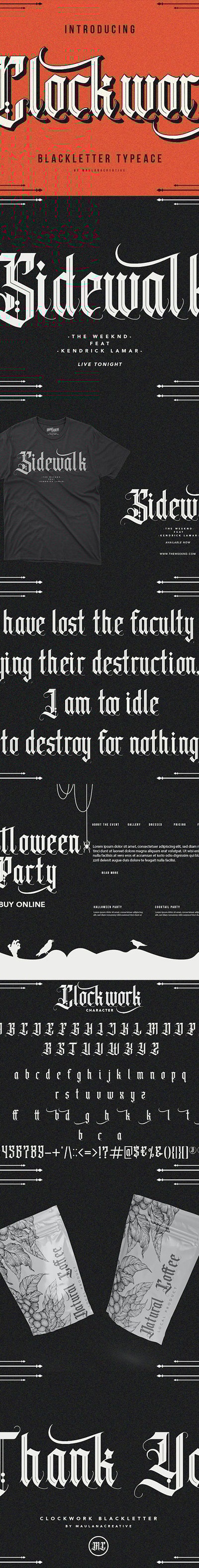 Clockwork Blackletter Typeface, Fonts | GraphicRiver