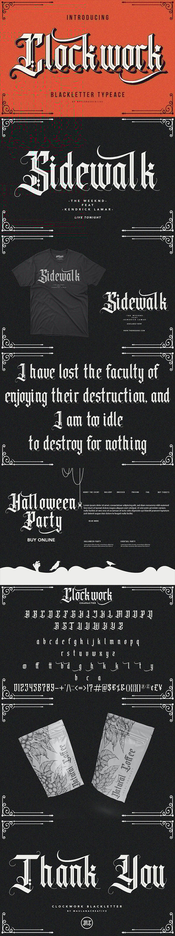 Clockwork Blackletter Typeface, Fonts | GraphicRiver