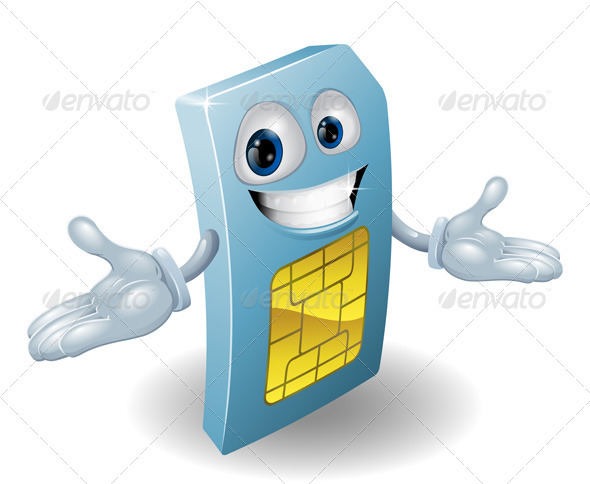 Mobile phone sim card mascot, Vectors | GraphicRiver