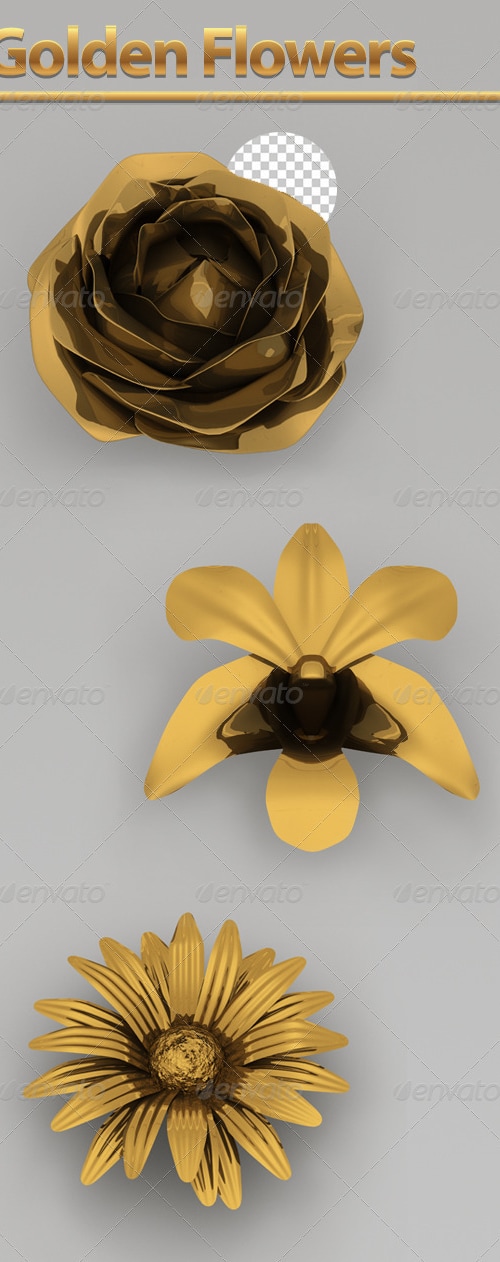 Golden Flowers, Graphics | GraphicRiver