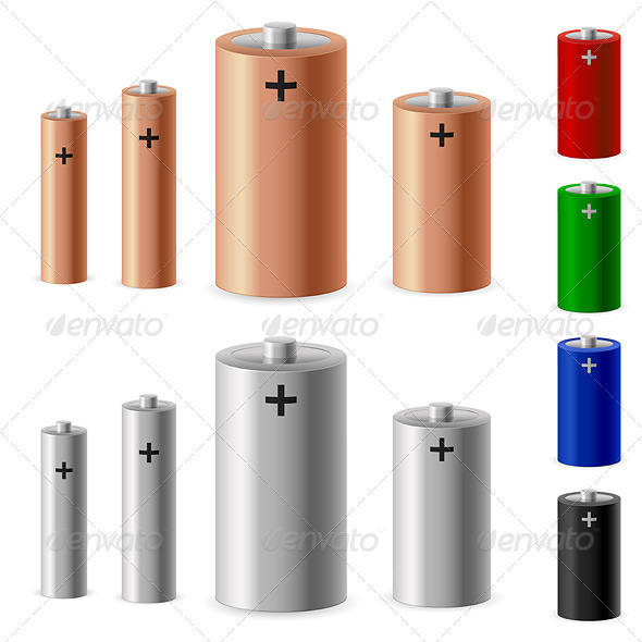 Set of battery, Vectors | GraphicRiver