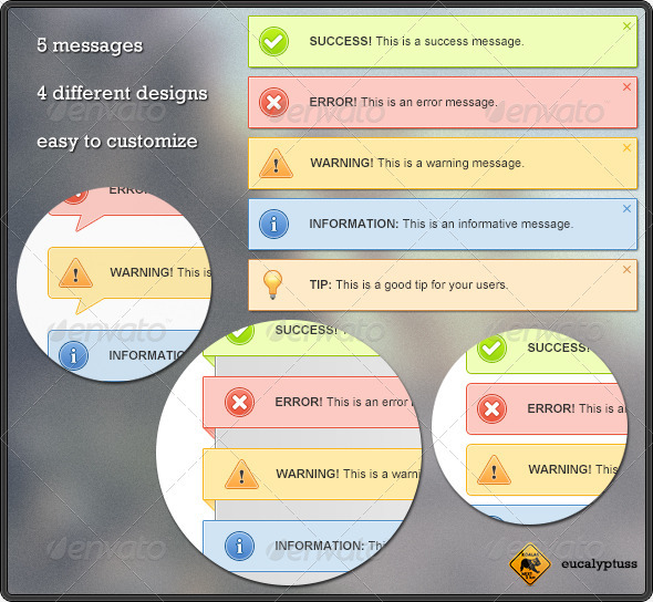 Clean Notification Boxes, Web Elements | GraphicRiver