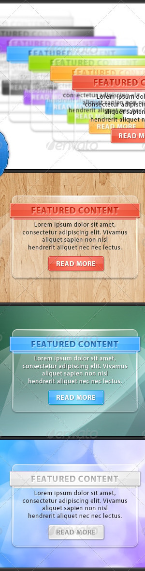 Glass Web Boxes, Web Elements | GraphicRiver