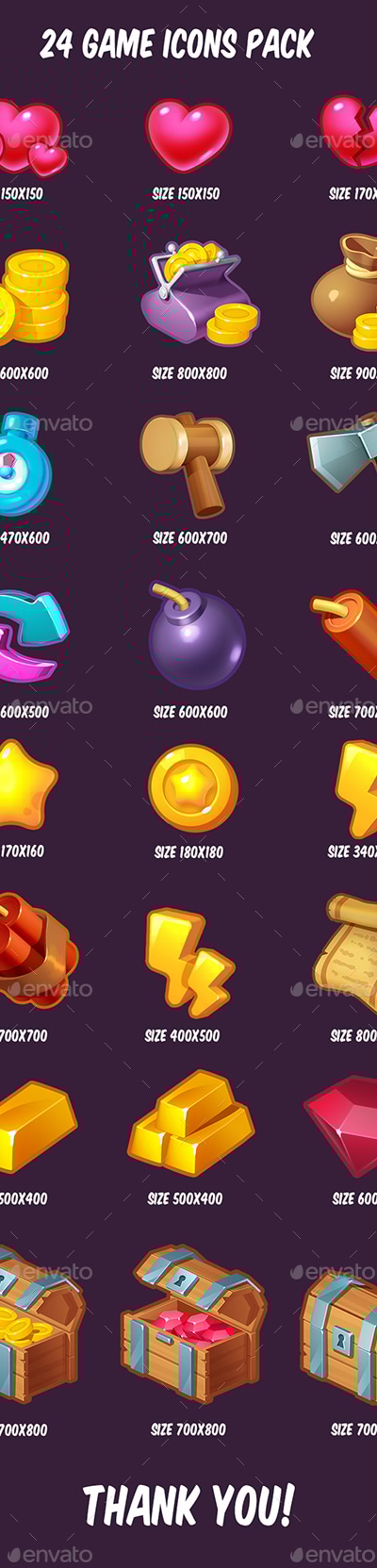 24 Basic Game Icons for Casual Game, Game Assets | GraphicRiver