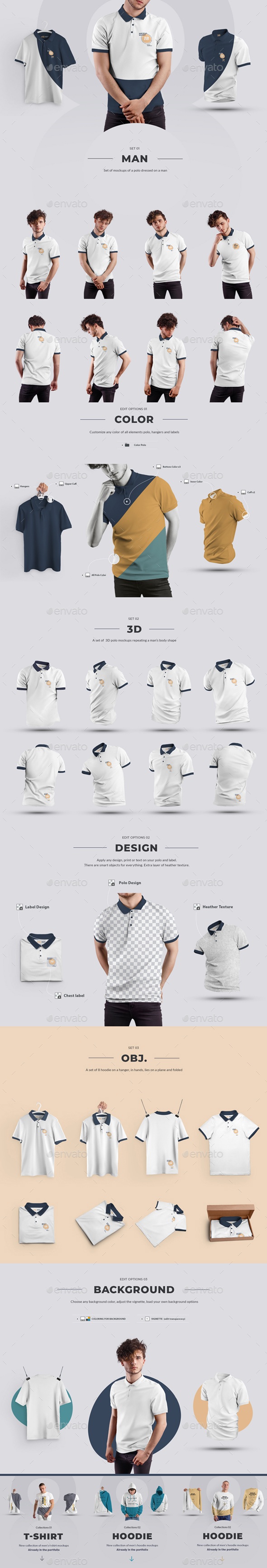 24 Polo Men Mockup - Man/3D/Objects ( Collection #4 ) - Apparel Product Mock-Ups