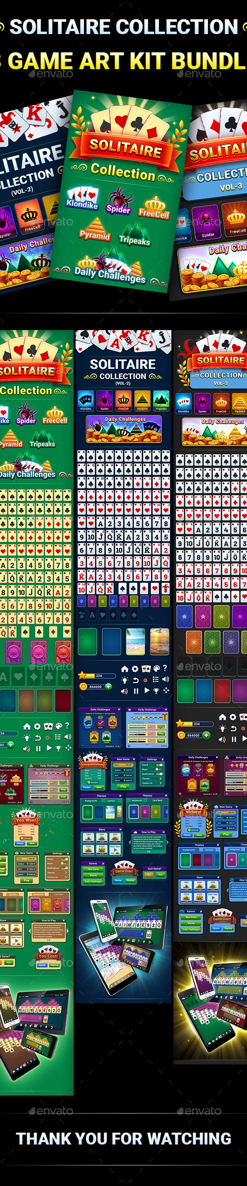 Solitaire Collection (3 Game Kit Bundle), Game Assets | GraphicRiver