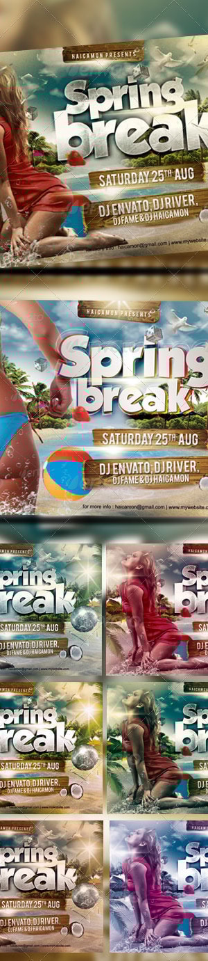 Spring Break Party Flyer Vol_11, Print Templates | GraphicRiver
