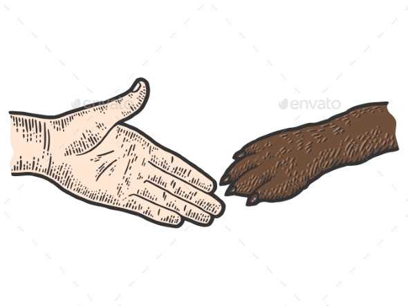 Handshake Human and Dog, Vectors | GraphicRiver