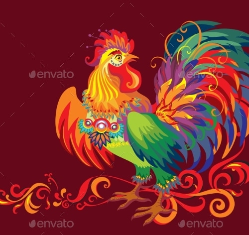 Decorative Vector Rooster, Vectors | GraphicRiver