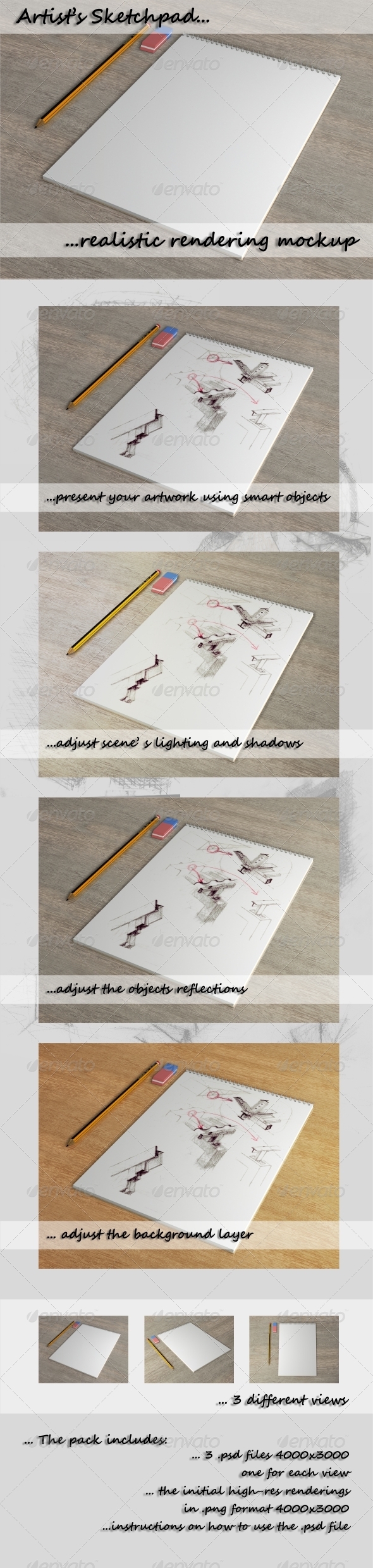 Sketchpad Rendering Mockup, Graphics | GraphicRiver