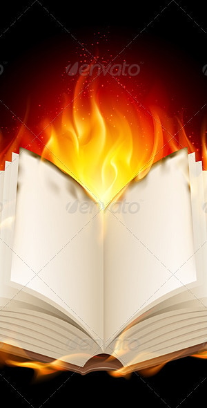 Burning book, Vectors | GraphicRiver