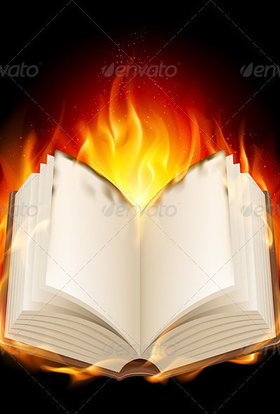Burning book, Vectors | GraphicRiver