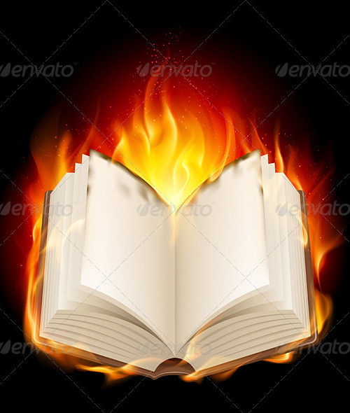 Burning book, Vectors | GraphicRiver