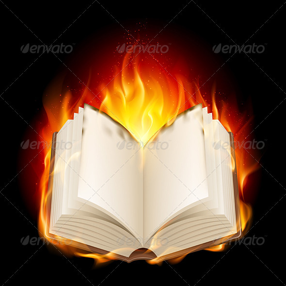 Burning book, Vectors | GraphicRiver