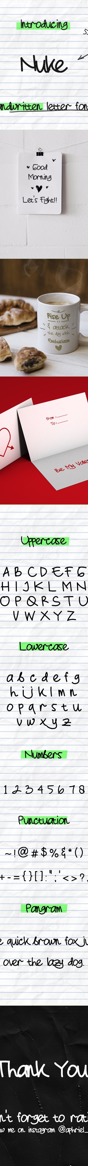 Nuke - Handwritten Letter Fonts, Fonts | GraphicRiver