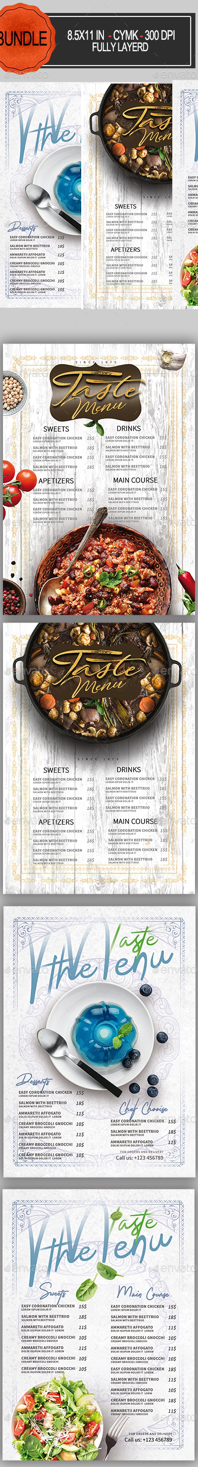 Restaurant Menu Bundle, Print Templates | GraphicRiver