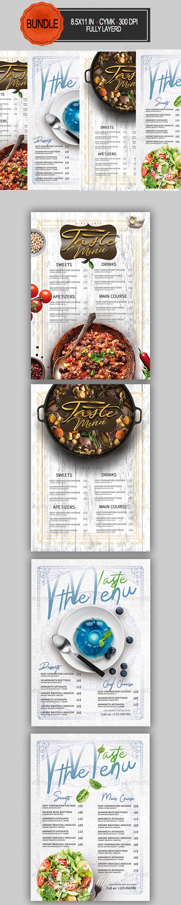 Restaurant Menu Bundle, Print Templates | GraphicRiver