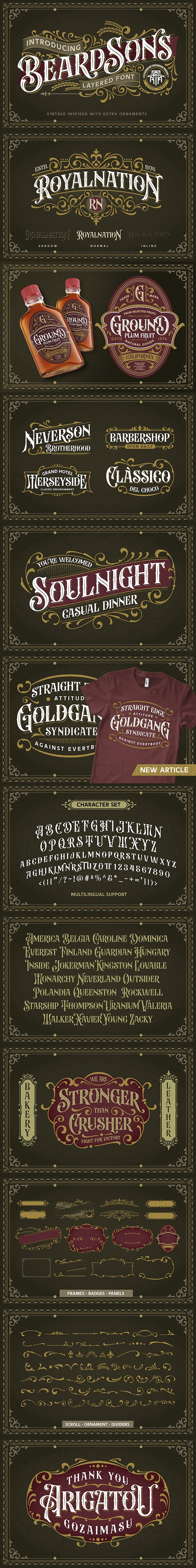 Beardsons - Layered Font, Fonts | GraphicRiver