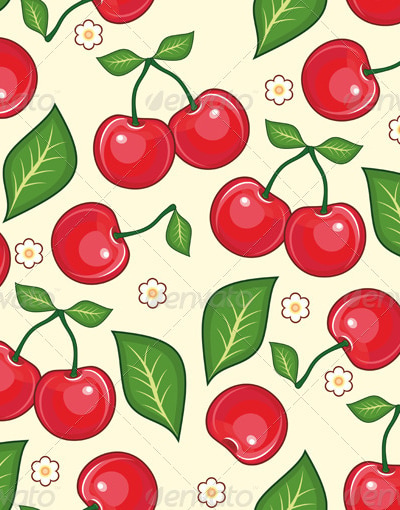 Cherry Seamless Background, Vectors | GraphicRiver