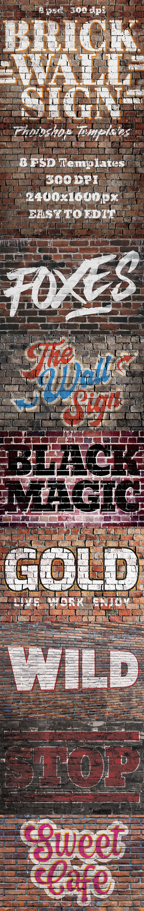Realistic Brick Wall Signs, Add-ons | GraphicRiver