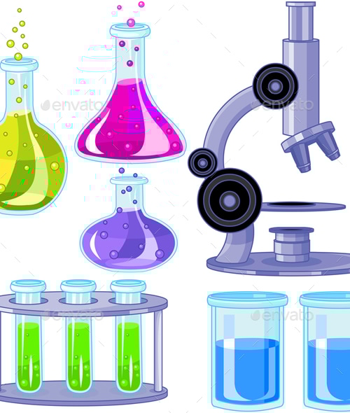 Science Lab Tools Set, Vectors | GraphicRiver