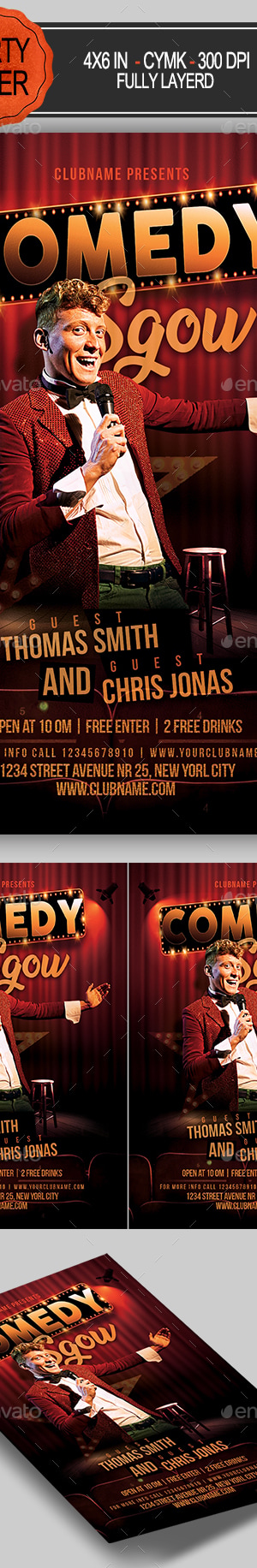 Comedy Flyer, Print Templates | GraphicRiver