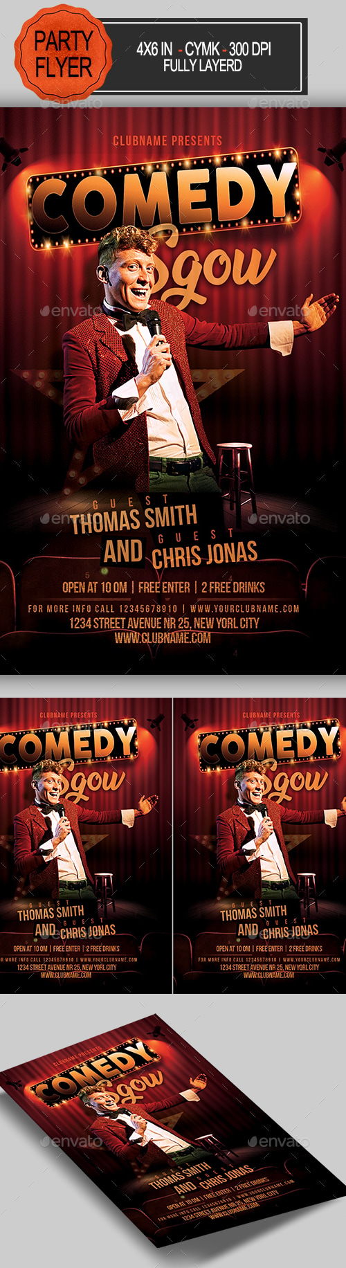 Comedy Flyer, Print Templates | GraphicRiver